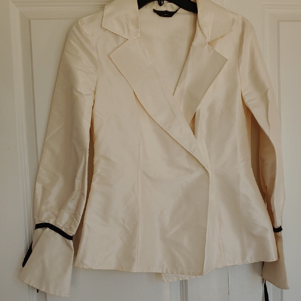 Adrienne Vittadini Platino Cream Wrap Blouse